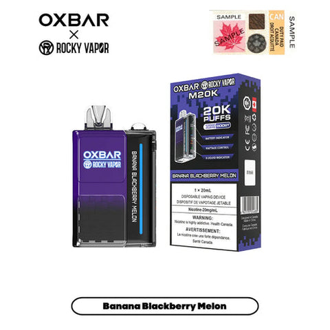 Rocky Vapor Oxbar M20k puff disposable - Banana Blackberry Melon