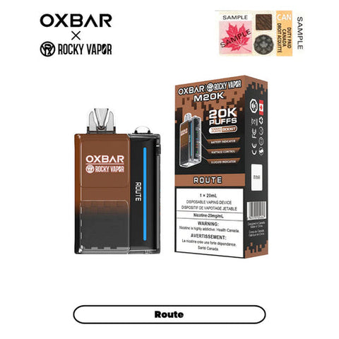Rocky Vapor Oxbar M20k puff disposable - Route