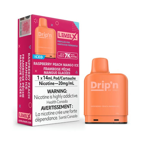 Drip'n Level X 7000 puff disposable pods - Raspberry Peach Mango Ice