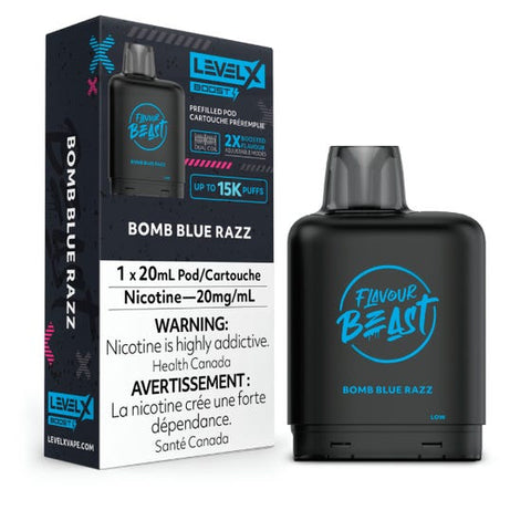(NEW!) Flavour Beast Level X 25k puff BOOST disposable pods - Bomb Blue Razz