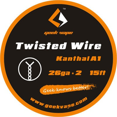 (DISCONTINUED) 15ft GeekVape Twisted Atomizer DIY Kanthal Double KA1 Tape Wire (26GA * 2)