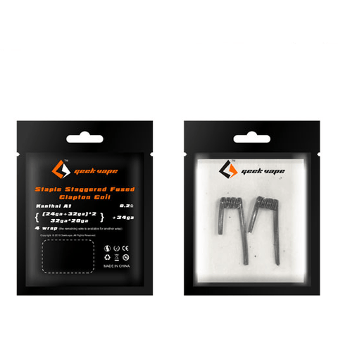 GeekVape Prebuilt Stapled Staggered Fused Clapton Coils (Pkg of 2)