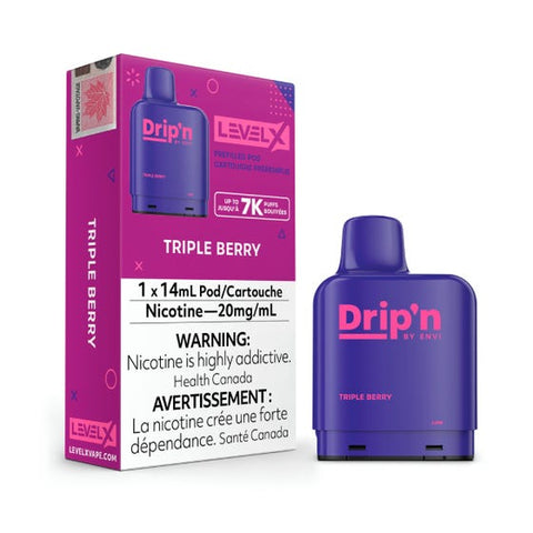 Drip'n Level X 7000 puff disposable pods - Triple Berry