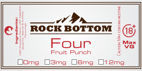(EXCISE TAX APPLIED) Rock Bottom eJuice - Four