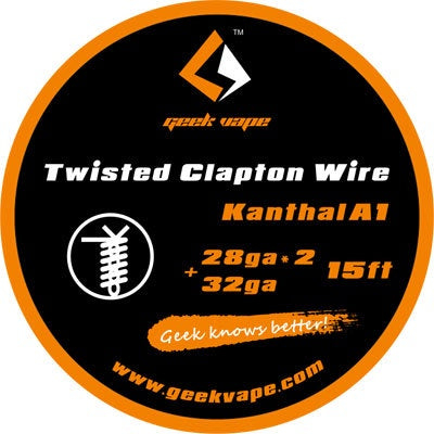 (DISCONTINUED) 15ft GeekVape Twisted Clapton Kanthal KA1 Tape Wire (28GA x 2 + 32GA)